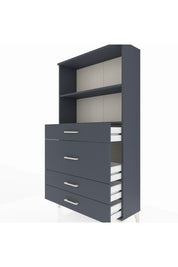 Arges Dolap 2 Raflı 4 Çekmeceli 88x30x163 Antrasit-Antrasit