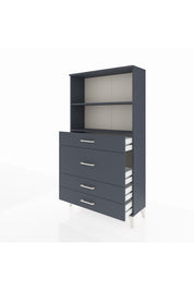 Arges Dolap 2 Raflı 4 Çekmeceli 88x30x163 Antrasit-Antrasit