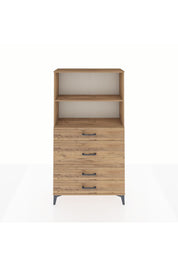 Arges Dolap 2 Raflı 4 Çekmeceli 88x30x163 Çam-Çam