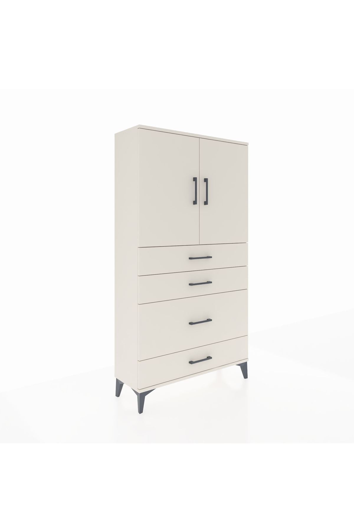 Arges Dolap 2 Raflı 4 Çekmeceli 2 Kapaklı 88x30x163 Aytaşı-Aytaşı