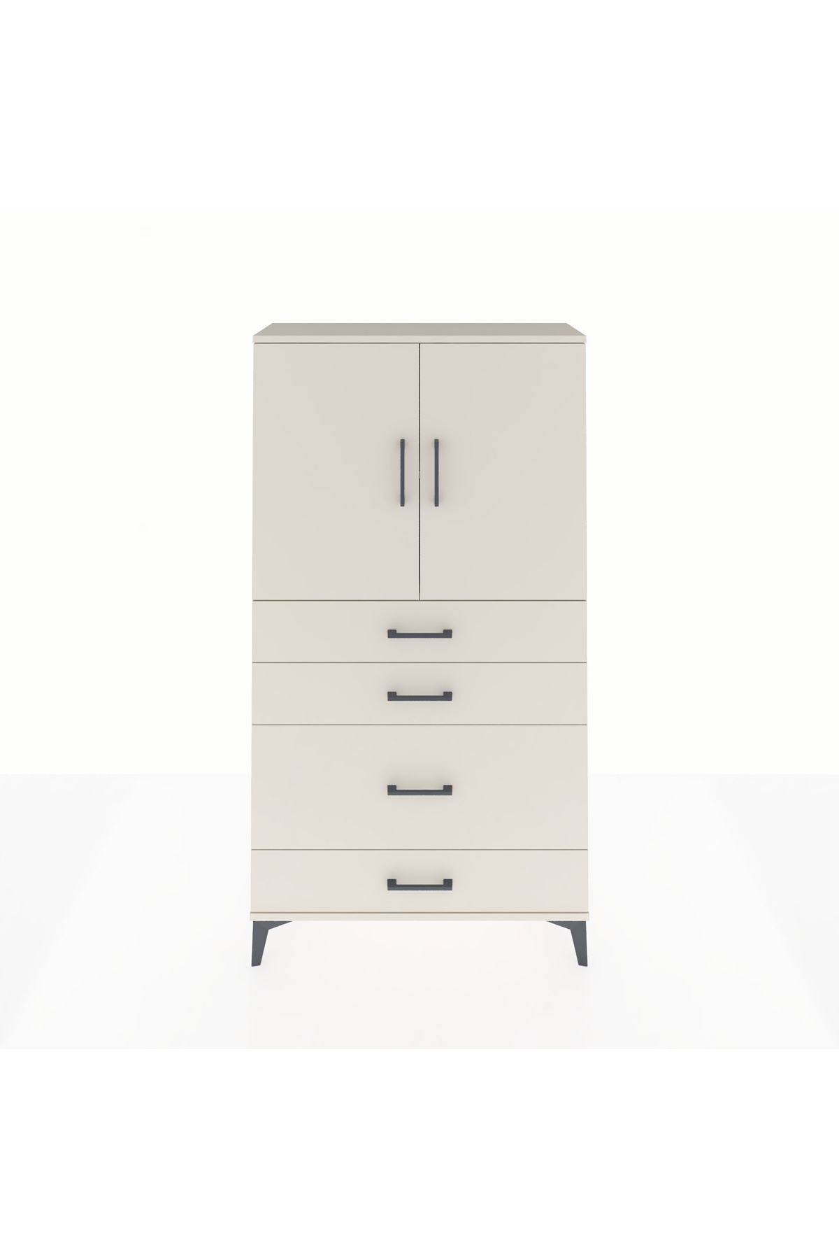 Arges Dolap 2 Raflı 4 Çekmeceli 2 Kapaklı 88x30x163 Aytaşı-Aytaşı