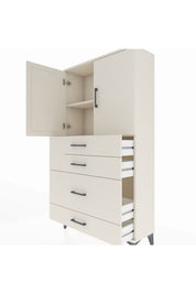 Arges Dolap 2 Raflı 4 Çekmeceli 2 Kapaklı 88x30x163 Aytaşı-Aytaşı