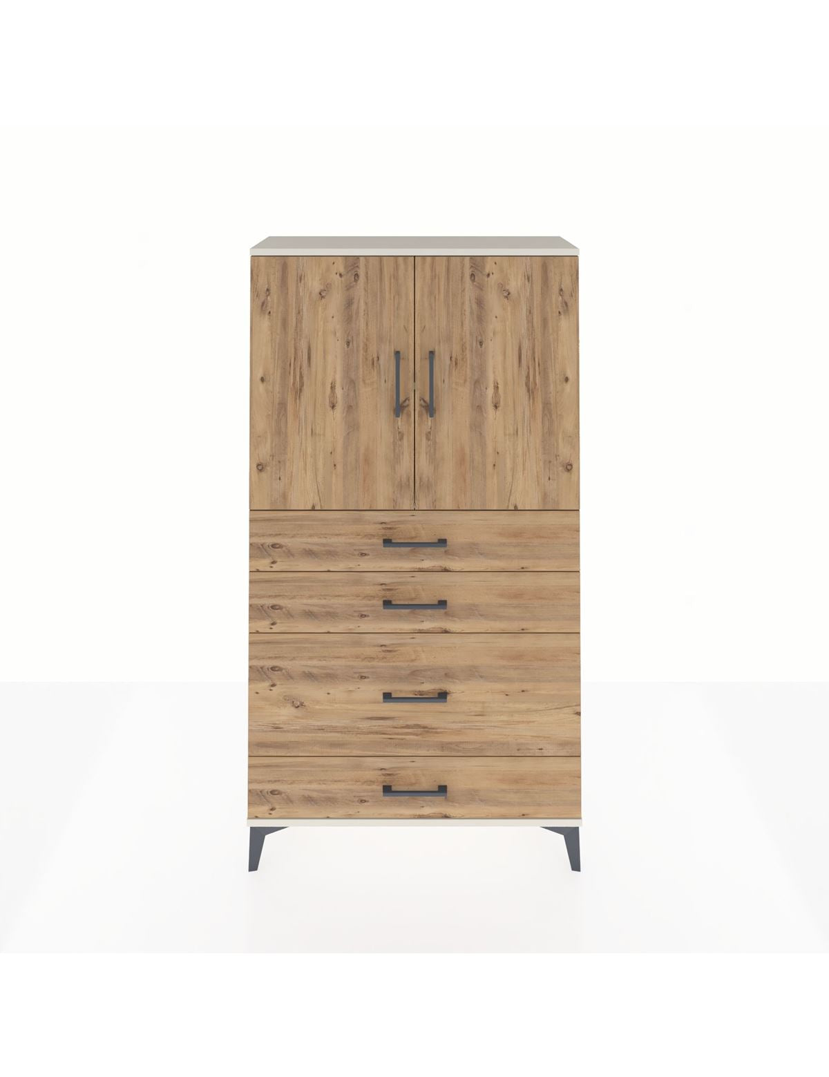 Arges Dolap 2 Raflı 4 Çekmeceli 2 Kapaklı 88x30x163 Aytaşı-Çam