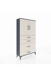 Arges Dolap 2 Raflı 4 Çekmeceli 2 Kapaklı 88x30x163 Antrasit-Aytaşı