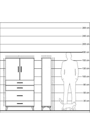 Arges Dolap 2 Raflı 4 Çekmeceli 2 Kapaklı 88x30x163 Çam-Çam
