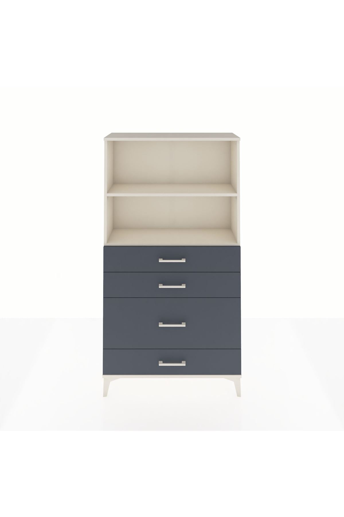 Arges Dolap 2 Raflı 4 Çekmeceli 88x30x163 Aytaşı-Antrasit