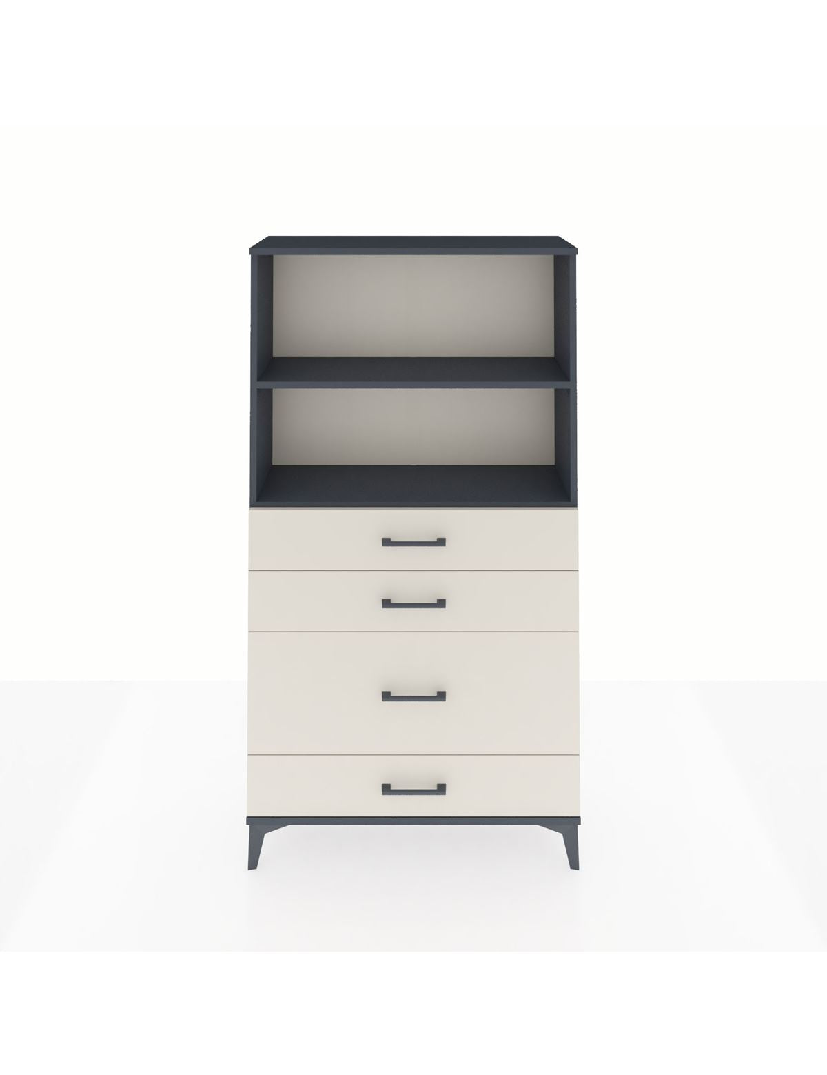 Arges Dolap 2 Raflı 4 Çekmeceli 88x30x163 Antrasit-Aytaşı