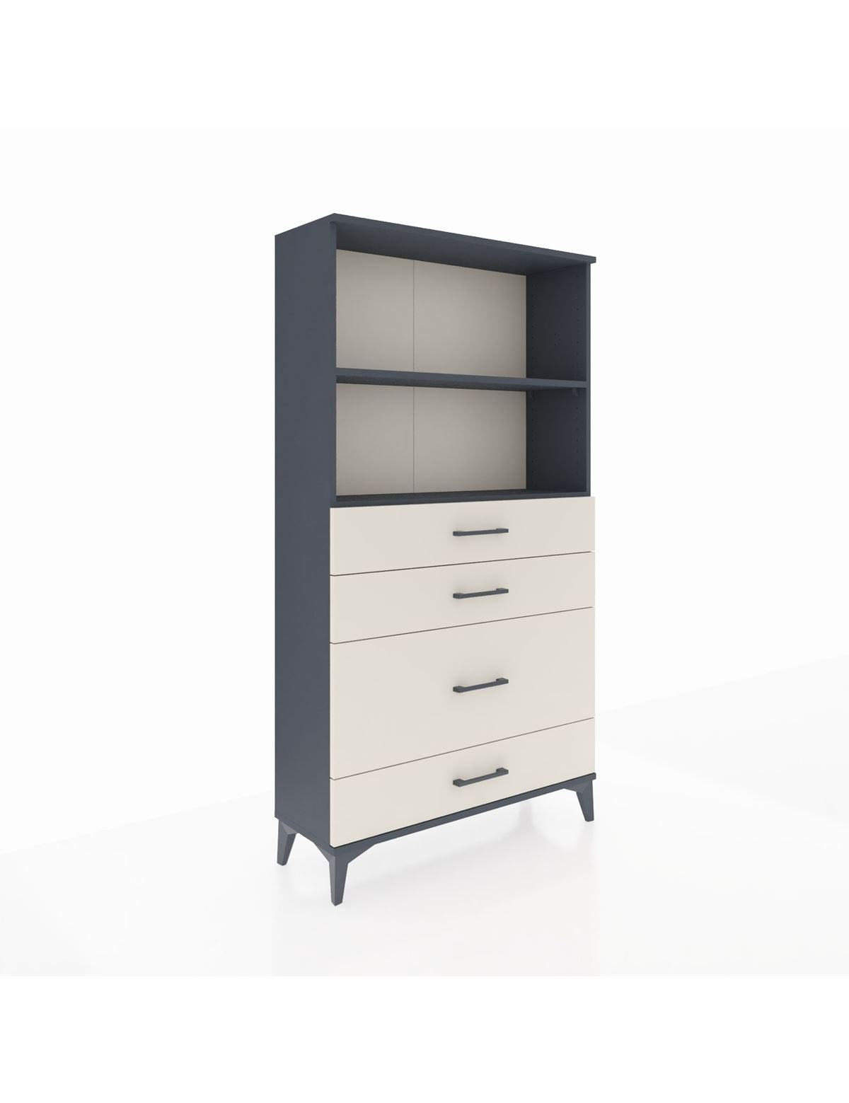 Arges Dolap 2 Raflı 4 Çekmeceli 88x30x163 Antrasit-Aytaşı