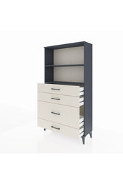 Arges Dolap 2 Raflı 4 Çekmeceli 88x30x163 Antrasit-Aytaşı