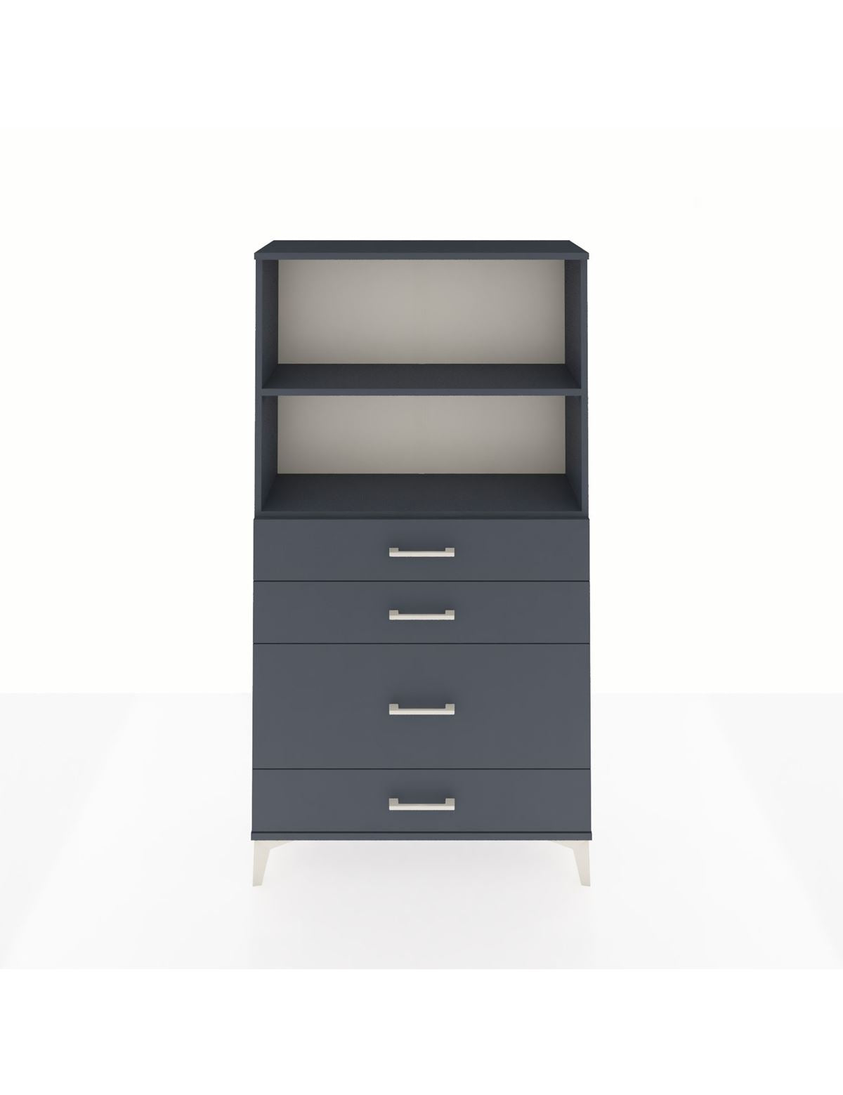 Arges Dolap 2 Raflı 4 Çekmeceli 88x30x163 Antrasit-Antrasit