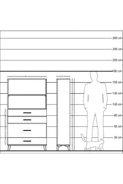Arges Dolap 2 Raflı 4 Çekmeceli 88x30x163 Antrasit-Aytaşı