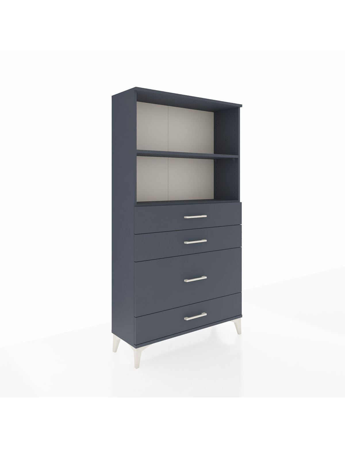 Arges Dolap 2 Raflı 4 Çekmeceli 88x30x163 Antrasit-Antrasit