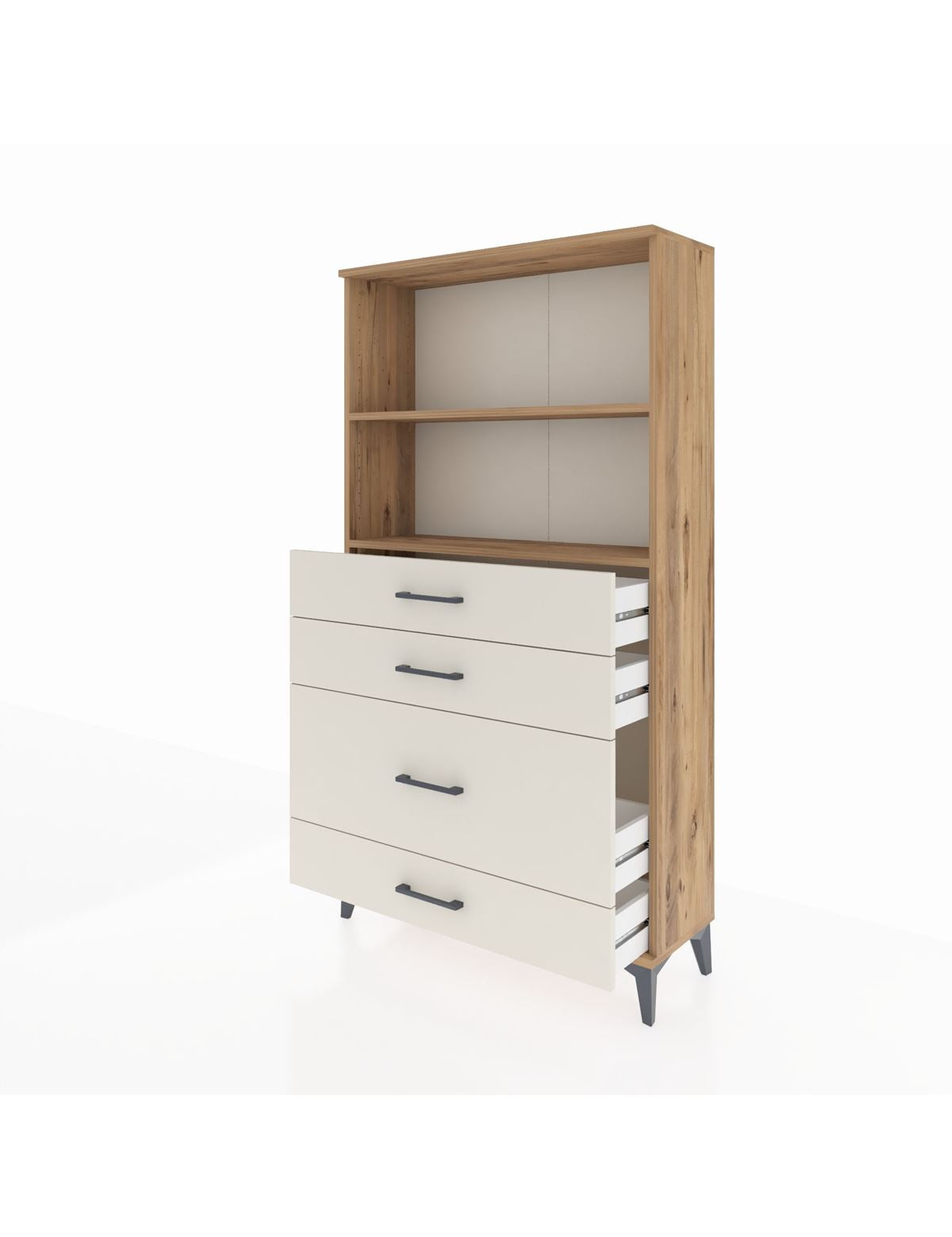 Arges Dolap 2 Raflı 4 Çekmeceli 88x30x163 - S21M163V7A