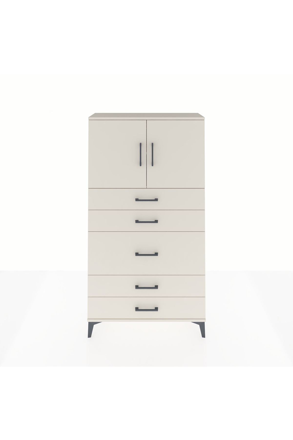 Arges Dolap 2 Raflı 5 Çekmeceli 2 Kapaklı 88x30x163 Aytaşı-Aytaşı