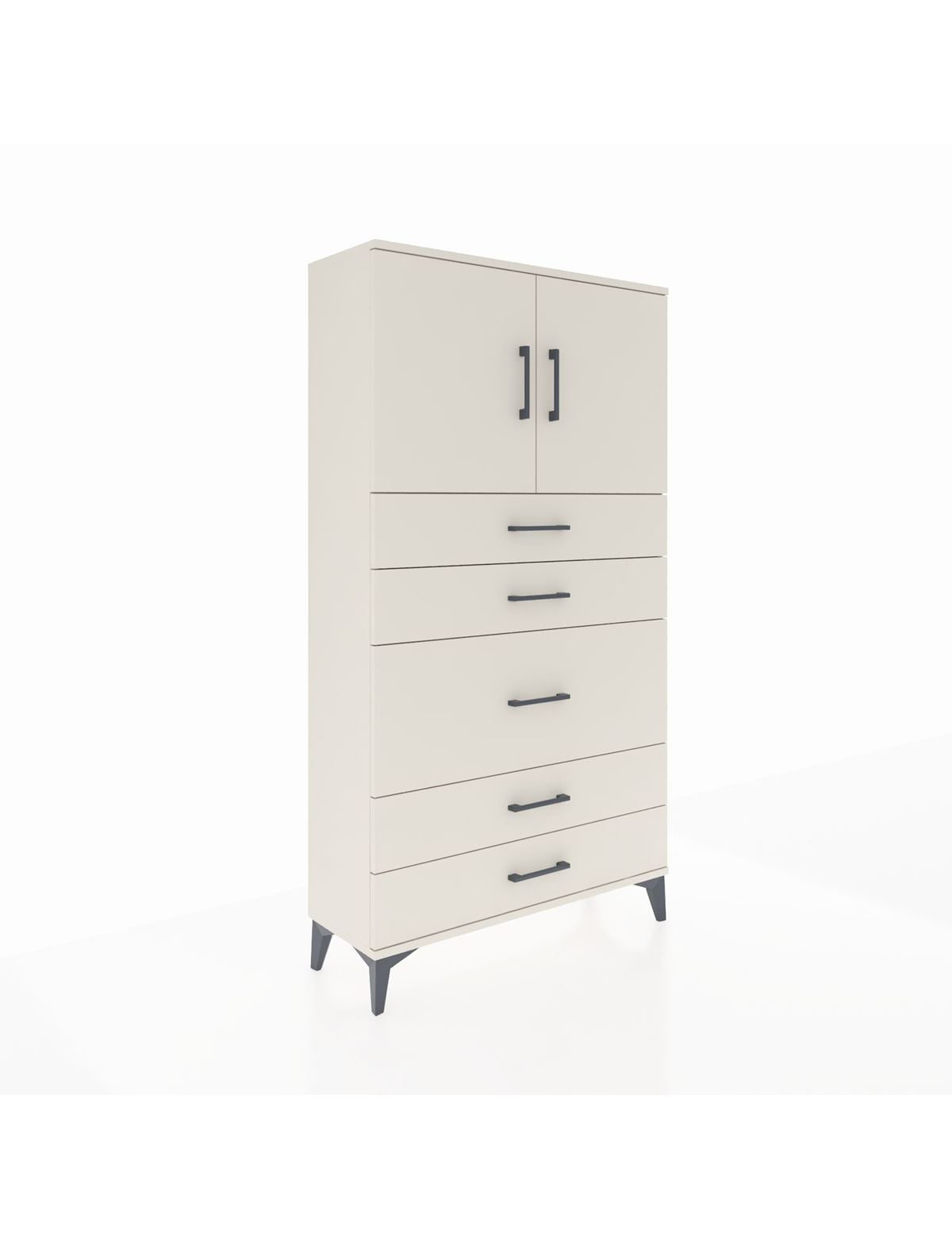 Arges Dolap 2 Raflı 5 Çekmeceli 2 Kapaklı 88x30x163 Aytaşı-Aytaşı