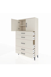 Arges Dolap 2 Raflı 5 Çekmeceli 2 Kapaklı 88x30x163 Aytaşı-Aytaşı