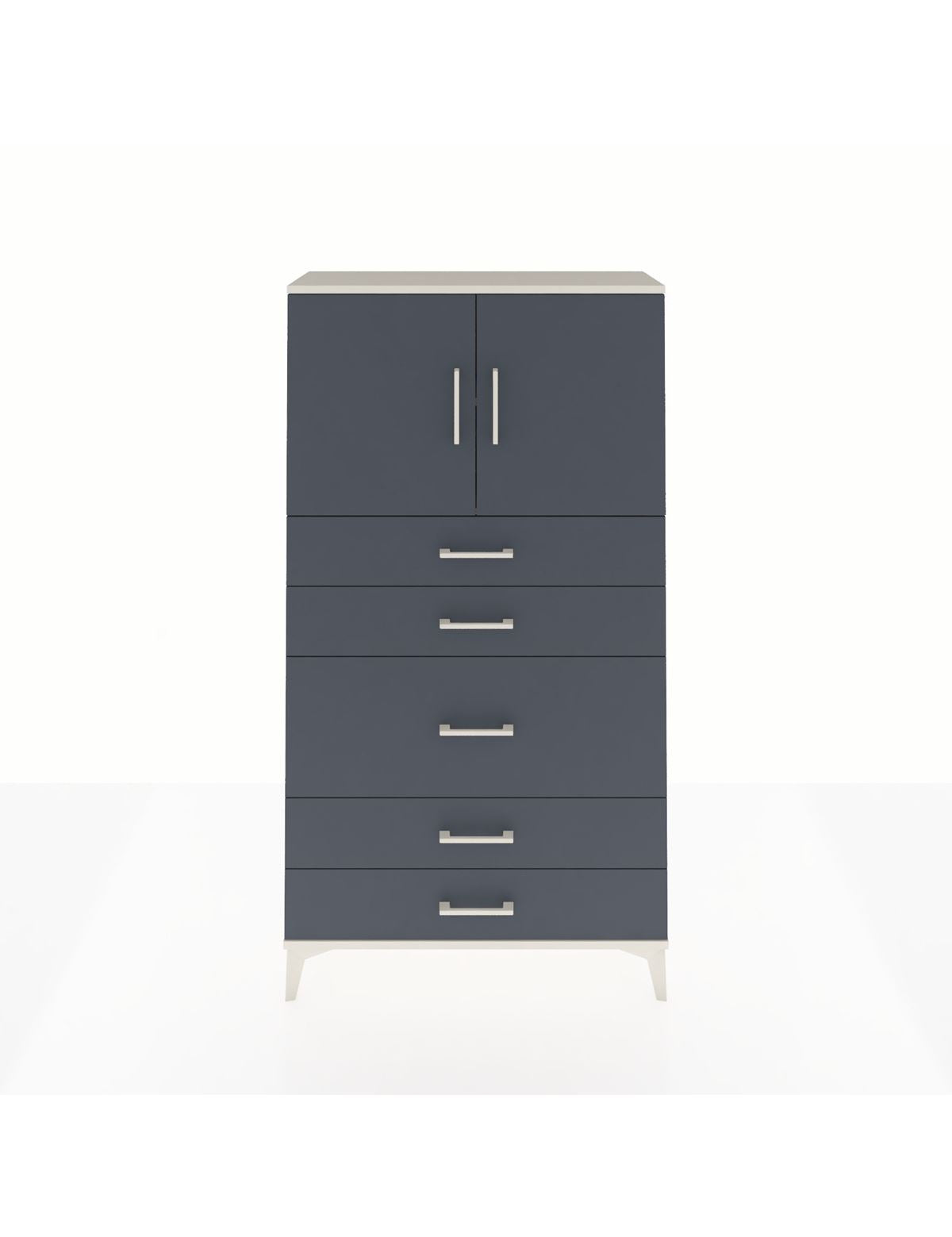 Arges Dolap 2 Raflı 5 Çekmeceli 2 Kapaklı 88x30x163 Aytaşı-Antrasit