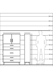 Arges Dolap 2 Raflı 5 Çekmeceli 2 Kapaklı 88x30x163 Aytaşı-Çam