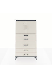 Arges Dolap 2 Raflı 5 Çekmeceli 2 Kapaklı 88x30x163 Antrasit-Aytaşı