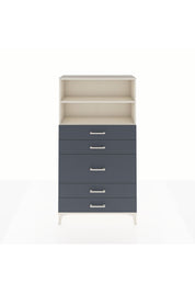 Arges Dolap 2 Raflı 5 Çekmeceli 88x30x163 Aytaşı-Antrasit