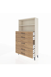 Arges Dolap 2 Raflı 5 Çekmeceli 88x30x163 Aytaşı-Çam