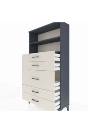 Arges Dolap 2 Raflı 5 Çekmeceli 88x30x163 Antrasit-Aytaşı