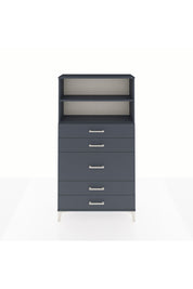 Arges Dolap 2 Raflı 5 Çekmeceli 88x30x163 Antrasit-Antrasit