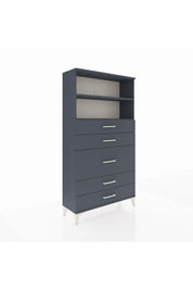 Arges Dolap 2 Raflı 5 Çekmeceli 88x30x163 Antrasit-Antrasit