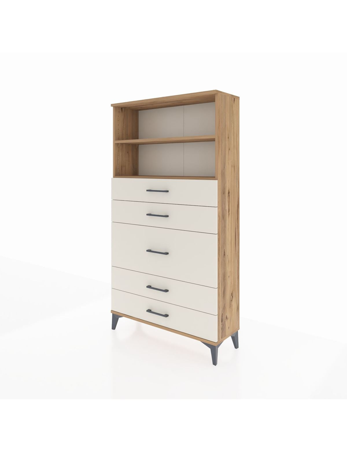 Arges Dolap 2 Raflı 5 Çekmeceli 88x30x163 - S21M165V7A
