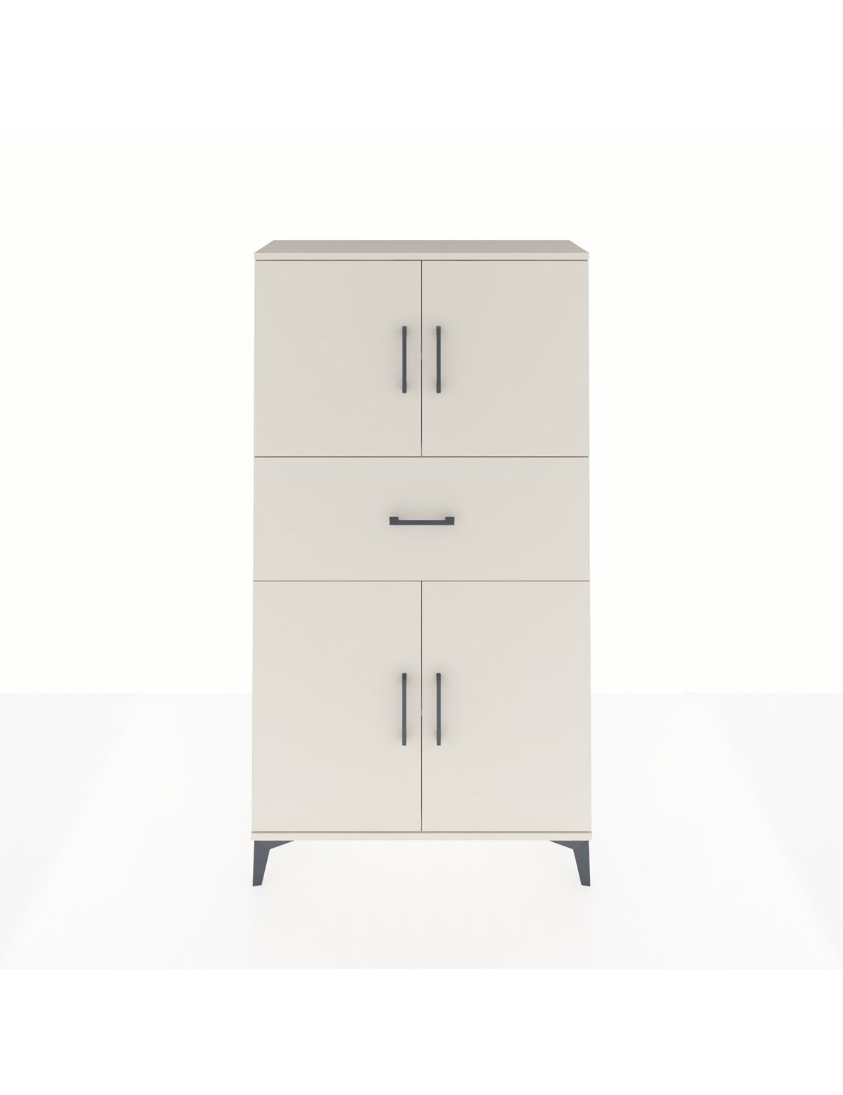 Arges Dolap 3 Raflı Tek Çekmeceli 4 Kapaklı 88x30x163 Aytaşı-Aytaşı