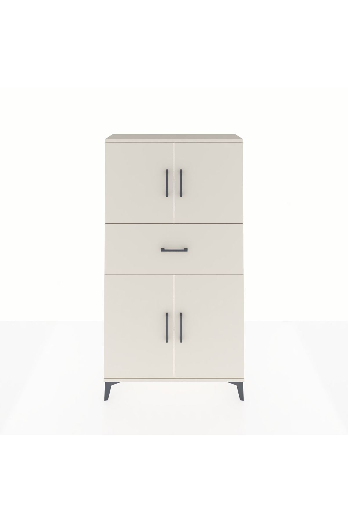 Arges Dolap 3 Raflı Tek Çekmeceli 4 Kapaklı 88x30x163 Aytaşı-Aytaşı