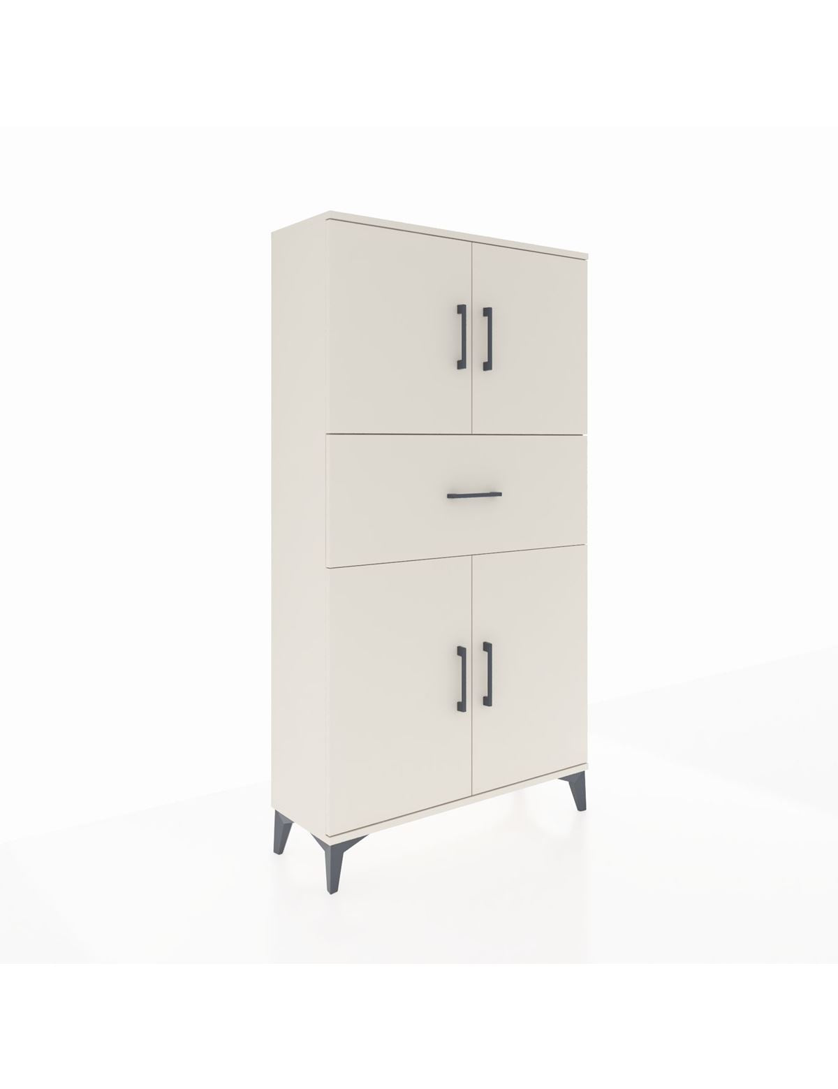 Arges Dolap 3 Raflı Tek Çekmeceli 4 Kapaklı 88x30x163 Aytaşı-Aytaşı