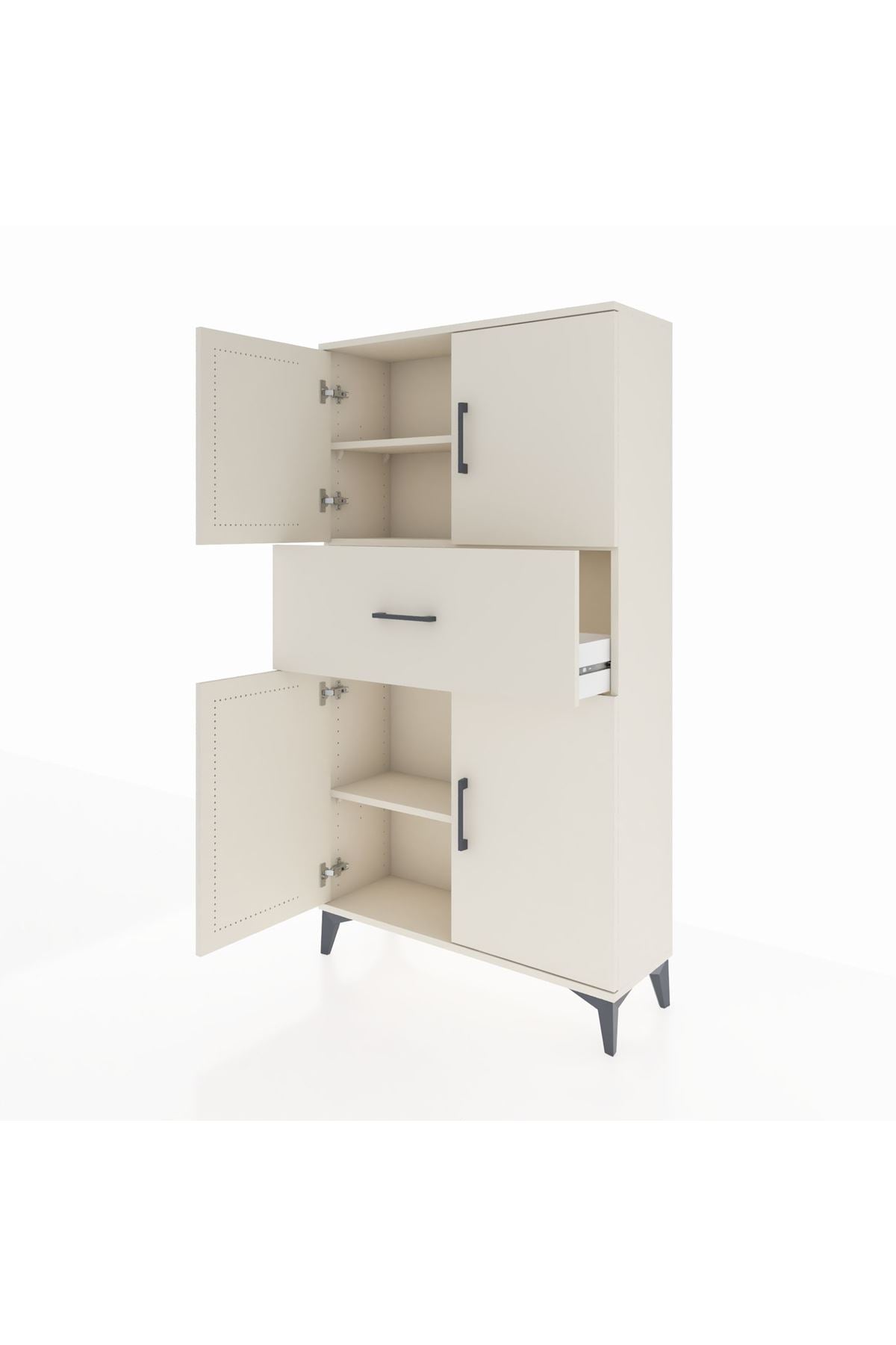 Arges Dolap 3 Raflı Tek Çekmeceli 4 Kapaklı 88x30x163 Aytaşı-Aytaşı