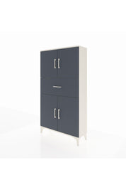 Arges Dolap 3 Raflı Tek Çekmeceli 4 Kapaklı 88x30x163 Aytaşı-Antrasit