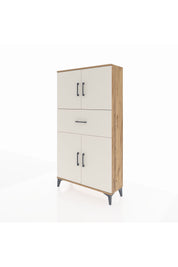 Arges Dolap 3 Raflı Tek Çekmeceli 4 Kapaklı 88x30x163 Çam-Aytaşı