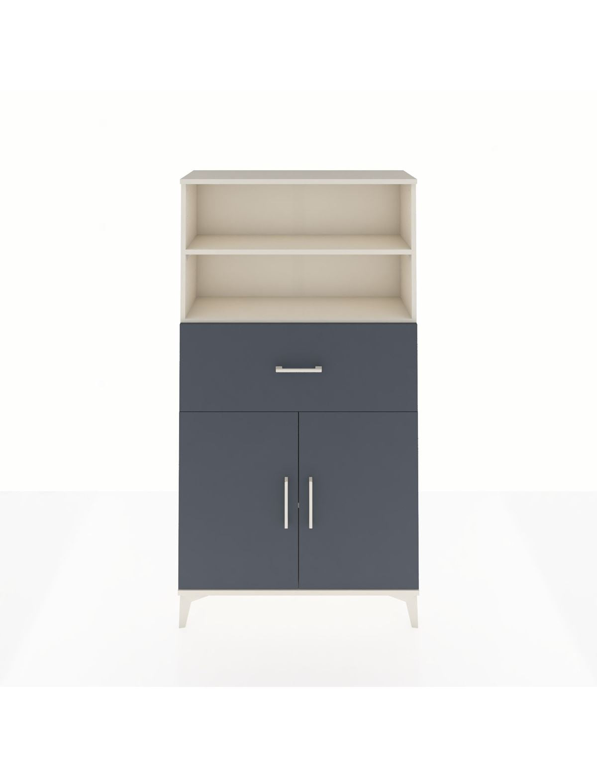 Arges Dolap 3 Raflı Tek Çekmeceli 2 Kapaklı 88x30x163 Aytaşı-Antrasit