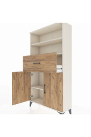 Arges Dolap 3 Raflı Tek Çekmeceli 2 Kapaklı 88x30x163 Aytaşı-Çam