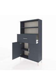 Arges Dolap 3 Raflı Tek Çekmeceli 2 Kapaklı 88x30x163 Antrasit-Antrasit