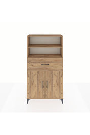 Arges Dolap 3 Raflı Tek Çekmeceli 2 Kapaklı 88x30x163 Çam-Çam