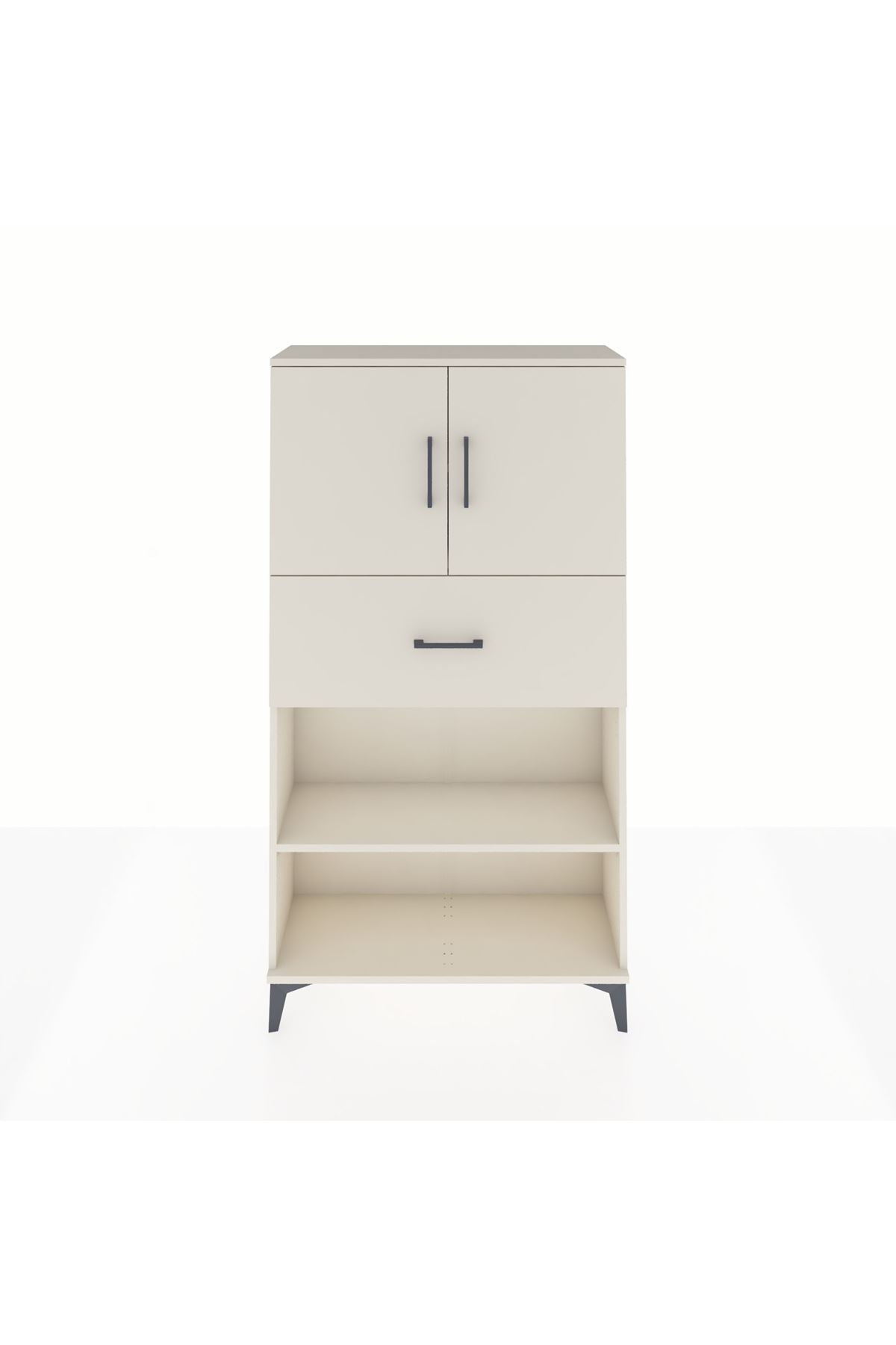 Arges Dolap 3 Raflı Tek Çekmeceli 2 Kapaklı 88x30x163 Aytaşı-Aytaşı