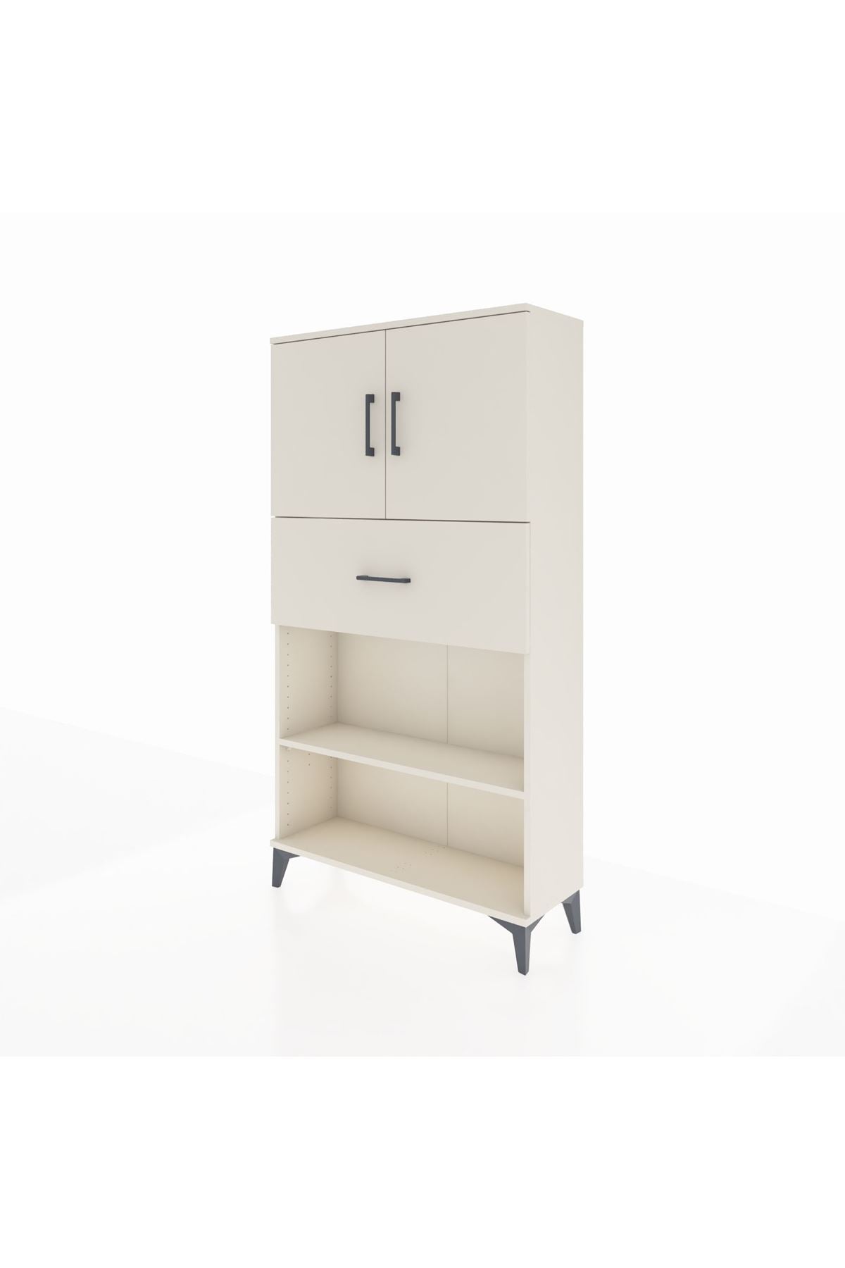 Arges Dolap 3 Raflı Tek Çekmeceli 2 Kapaklı 88x30x163 Aytaşı-Aytaşı