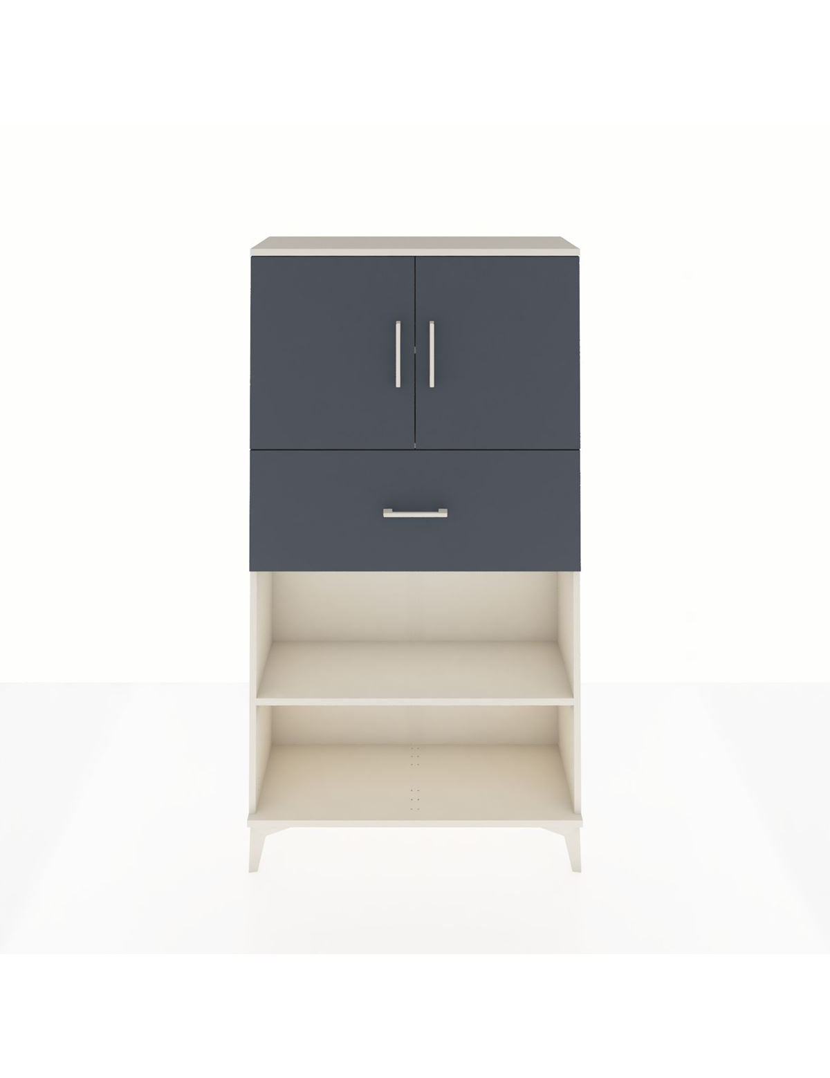 Arges Dolap 3 Raflı Tek Çekmeceli 2 Kapaklı 88x30x163 Aytaşı-Antrasit