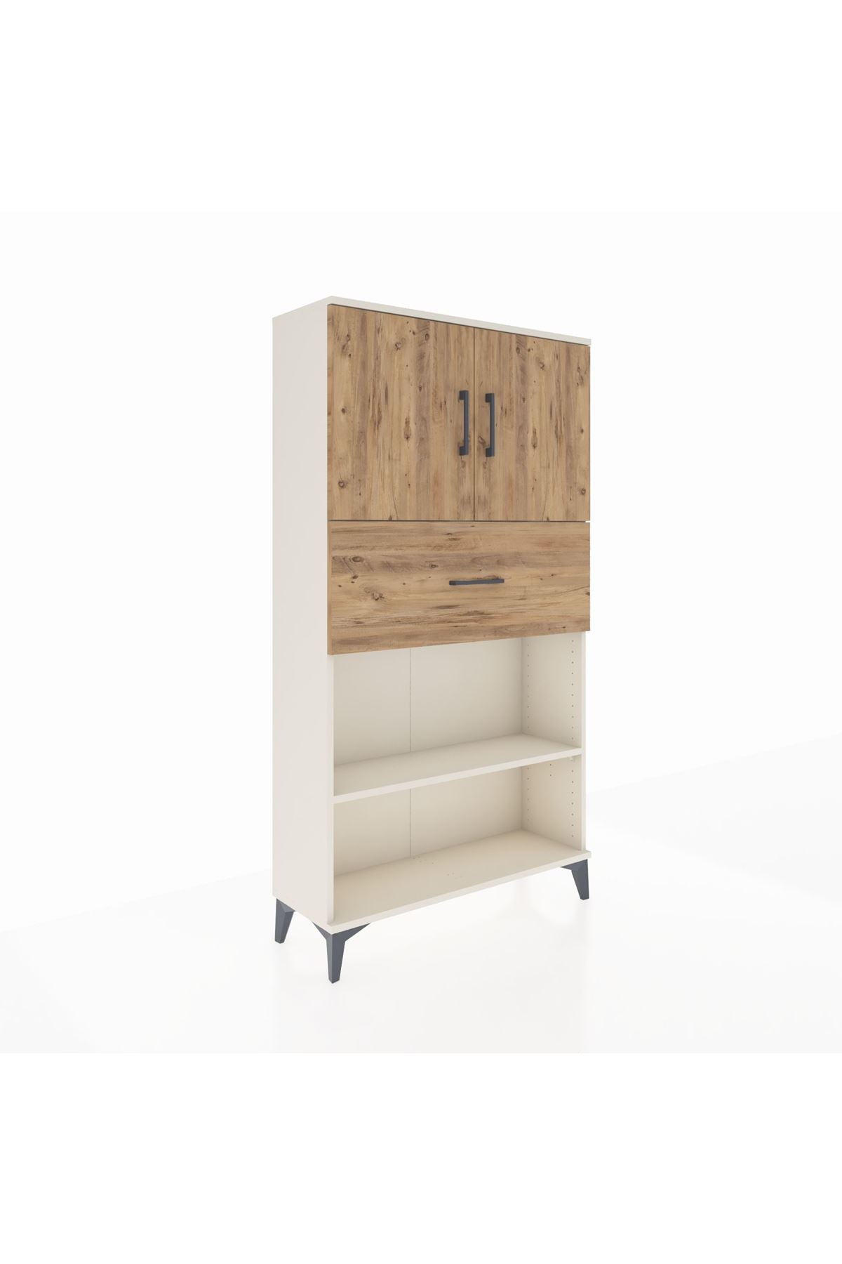 Arges Dolap 3 Raflı Tek Çekmeceli 2 Kapaklı 88x30x163 Aytaşı-Çam