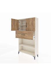 Arges Dolap 3 Raflı Tek Çekmeceli 2 Kapaklı 88x30x163 Aytaşı-Çam