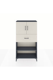 Arges Dolap 3 Raflı Tek Çekmeceli 2 Kapaklı 88x30x163 Antrasit-Aytaşı