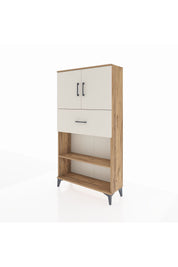 Arges Dolap 3 Raflı Tek Çekmeceli 2 Kapaklı 88x30x163 Çam-Aytaşı