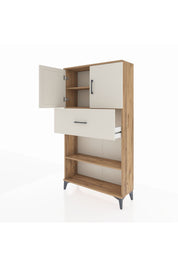 Arges Dolap 3 Raflı Tek Çekmeceli 2 Kapaklı 88x30x163 Çam-Aytaşı