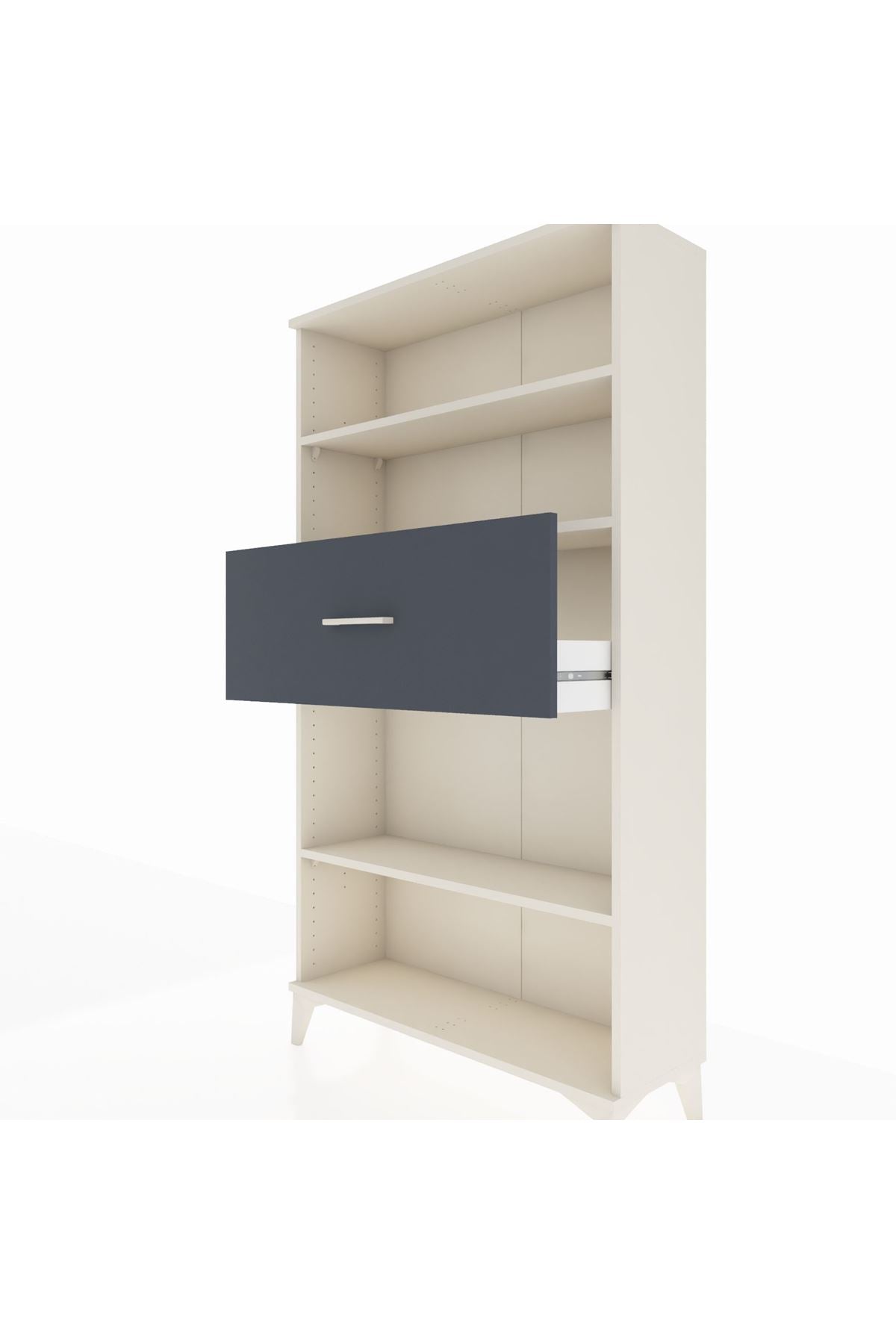 Arges Dolap 3 Raflı Tek Çekmeceli 88x30x163 Aytaşı-Antrasit