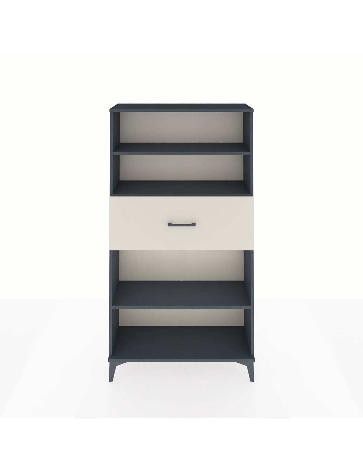 Arges Dolap 3 Raflı Tek Çekmeceli 88x30x163 Antrasit-Aytaşı