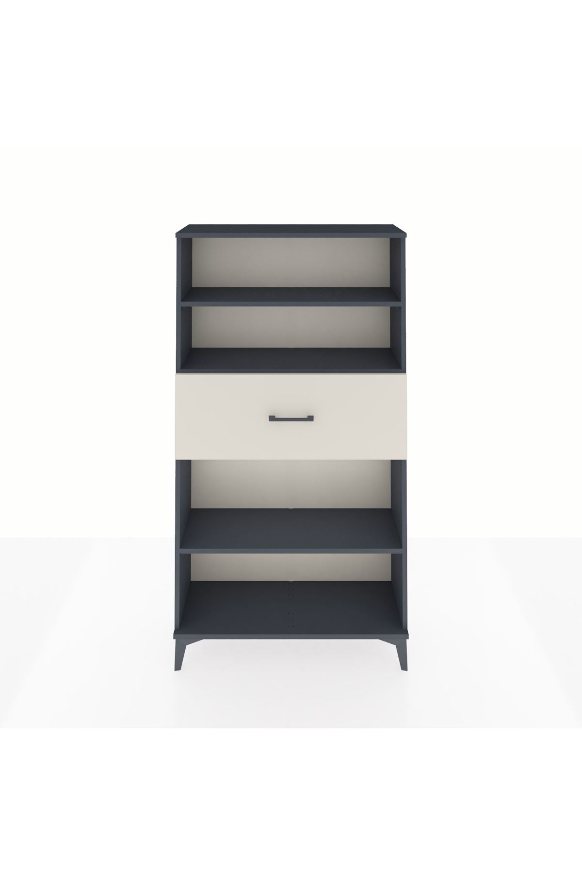 Arges Dolap 3 Raflı Tek Çekmeceli 88x30x163 Antrasit-Aytaşı